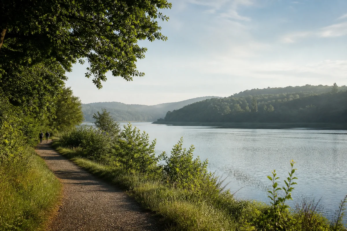 Ruhiger Wanderweg direkt am Wasser des Kemnader Sees