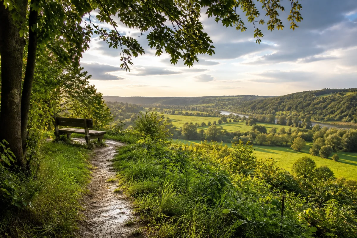 Aussicht über das grüne Ruhrtal im Bochumer Süden
