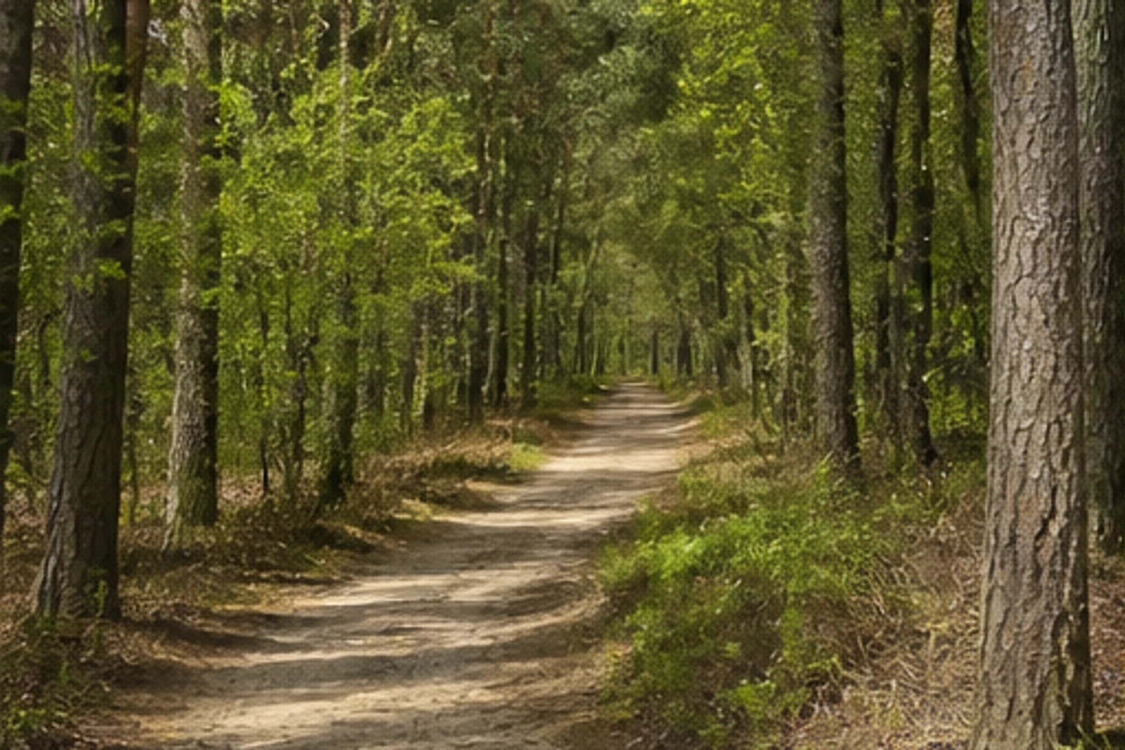 Alpen: Waldweg auf der Bönninghardt in Alpen