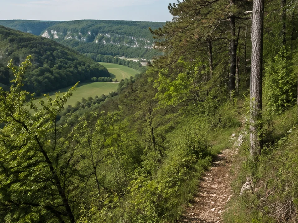 Riedenburger Tal: Waldhang über einer Altmühlschleife