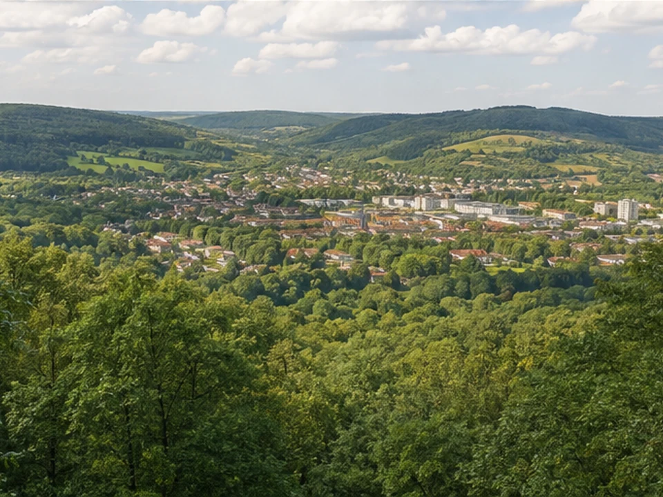 Altenberg: bewaldeter Hang über der Kurstadt