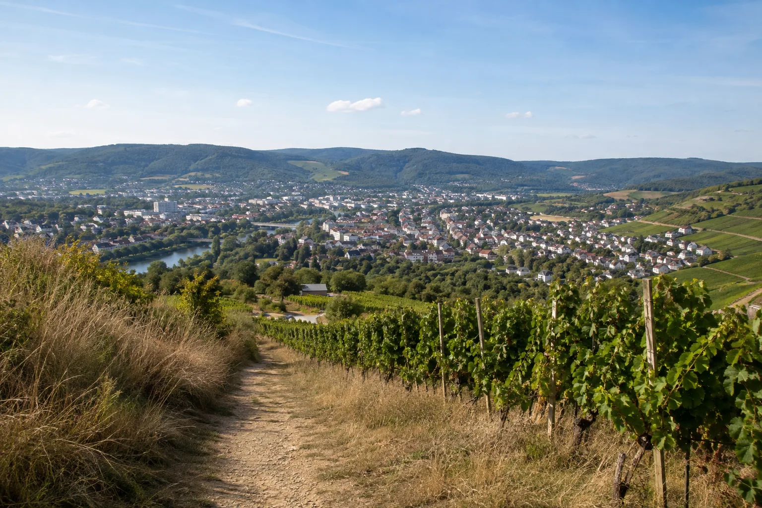 Kauzenberg: Weinbergwege mit Stadt- und Talblick