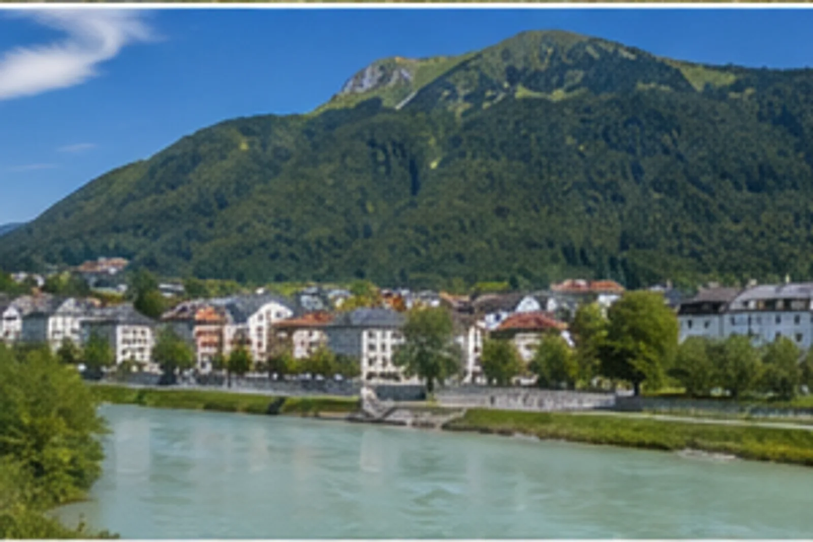 Bad Reichenhall: Bad Reichenhall: Saalach, Kurstadt und bewaldeter Predigtstuhl