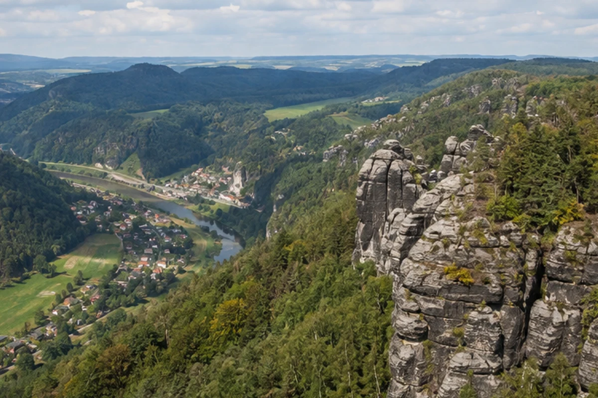 Schrammsteine: östliches Felsrevier über Ostrau