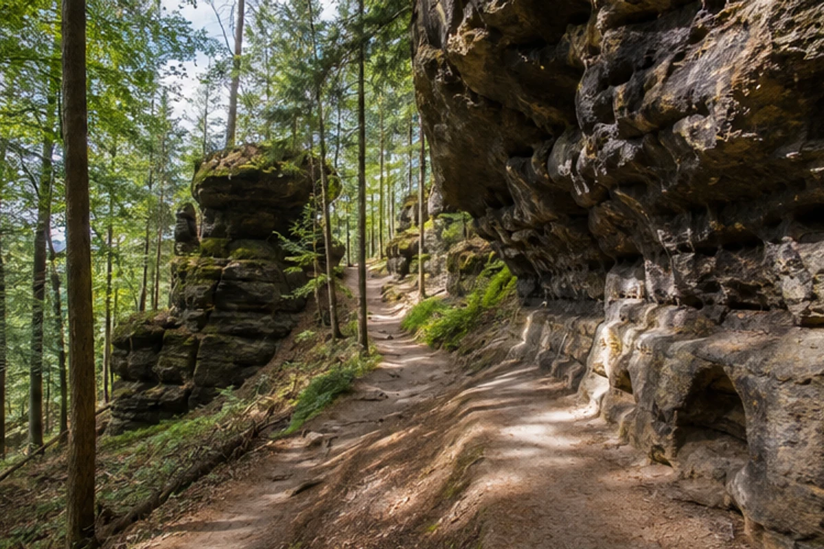 Kirnitzschtal: Wald- und Felszugang zum Kuhstall