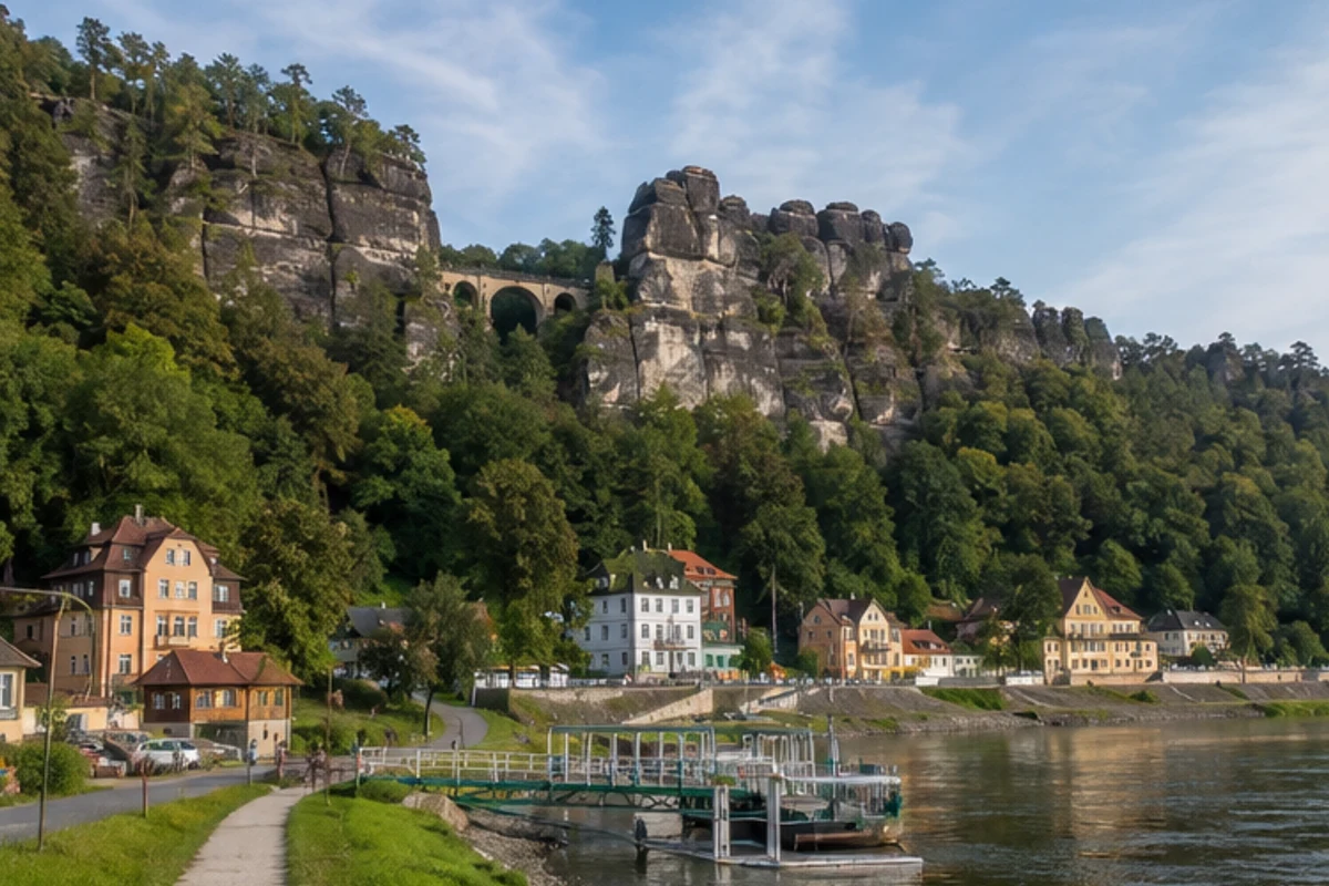 Kurort Rathen: Fähr- und Talzugang unterhalb der Bastei
