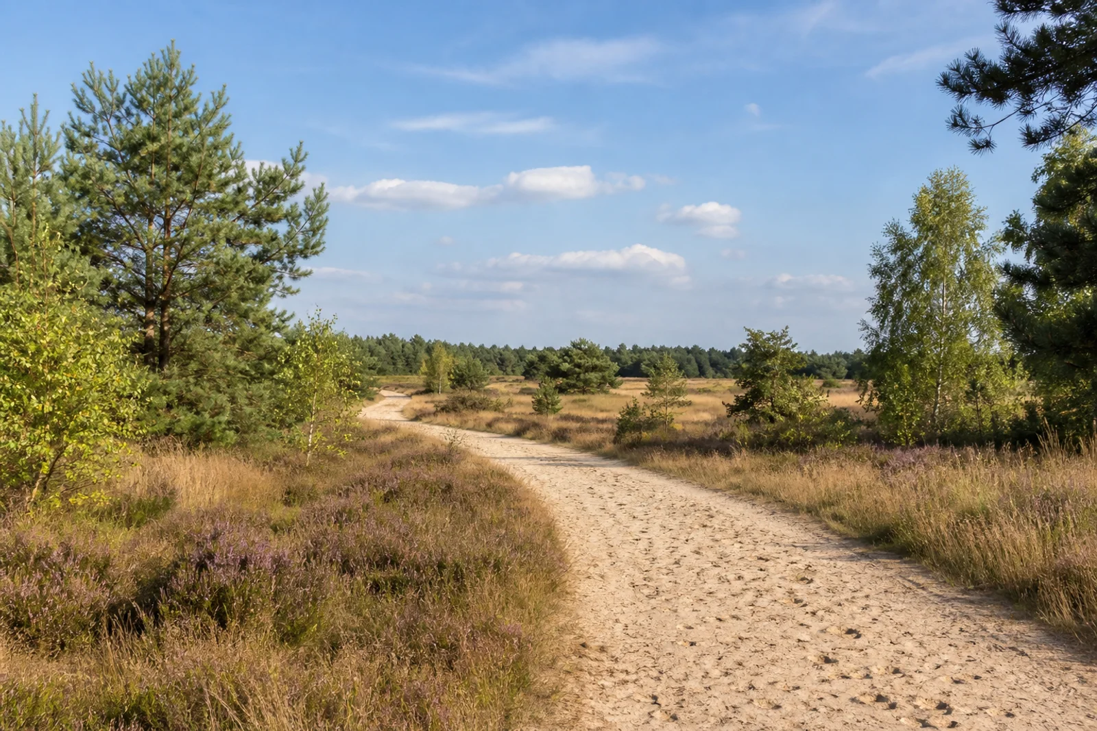 Sandiger Heideweg durch die Senne im Süden von Bielefeld
