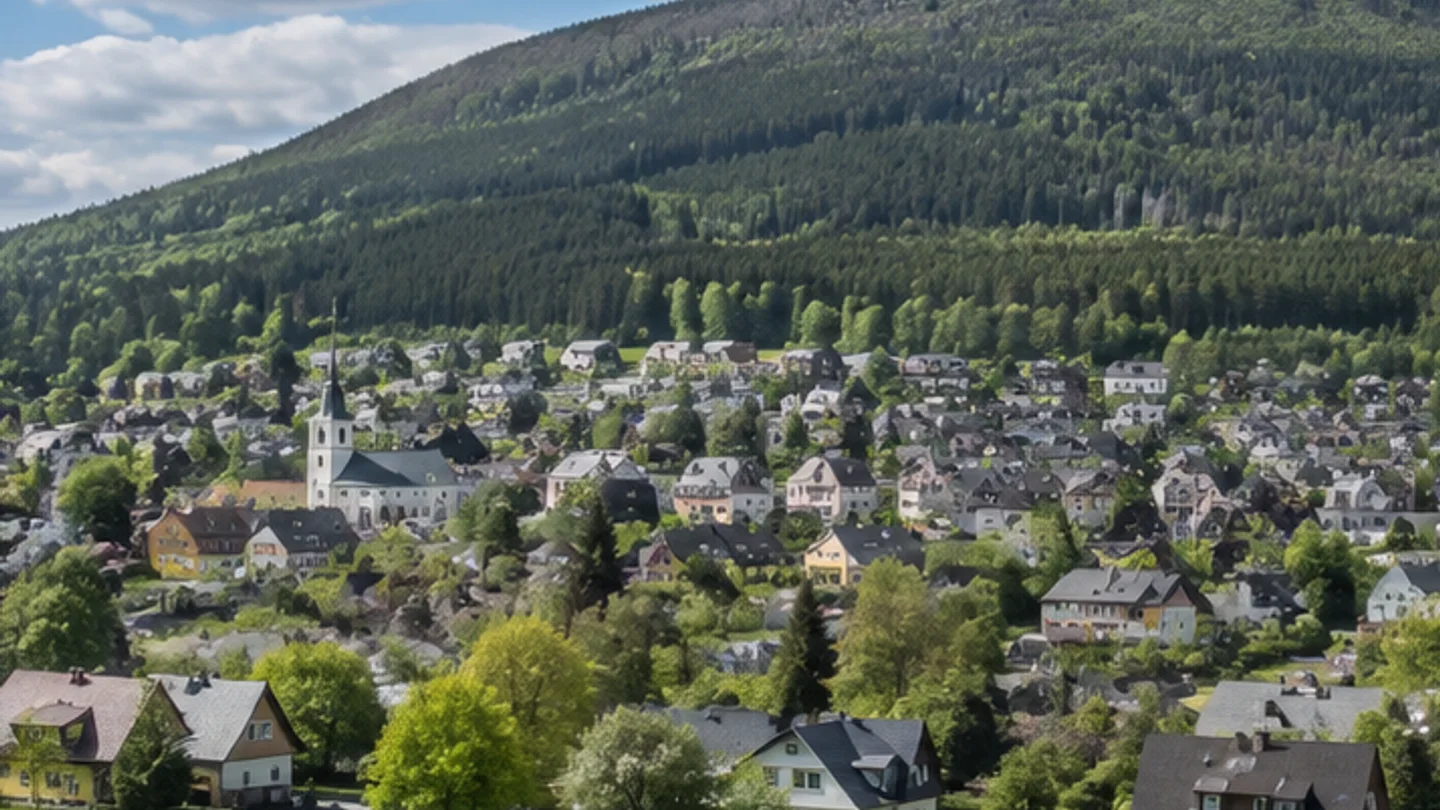 Bischofsgrün: Bischofsgrün: Ort unter dem gerundeten Waldberg Ochsenkopf