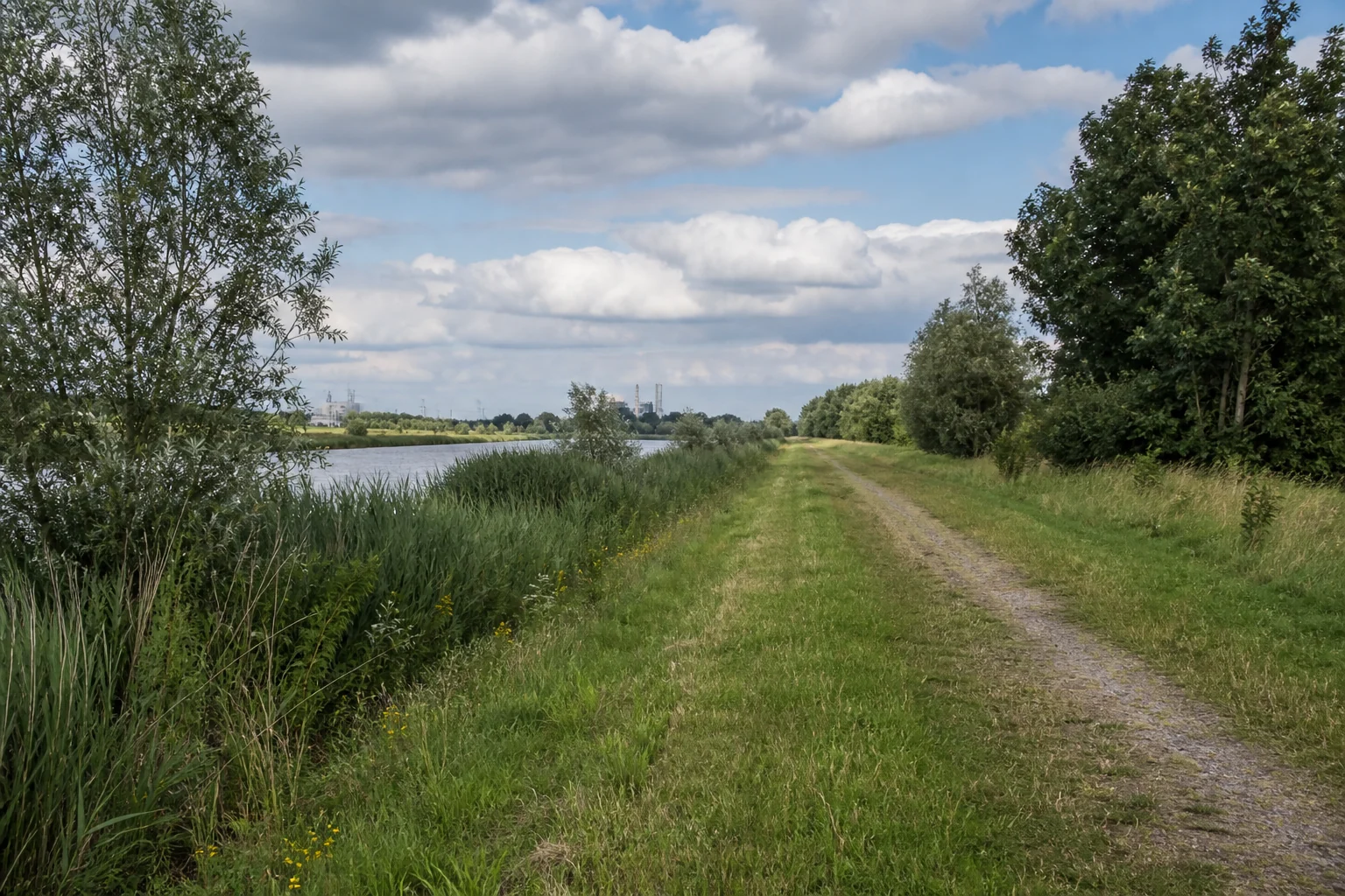 Uferweg zwischen Lippeaue und Kanal in Dorsten