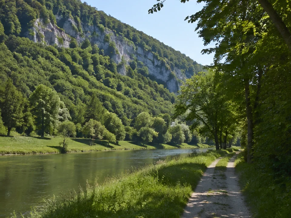 Wasserzell: ruhiger Flussweg unter Waldhängen