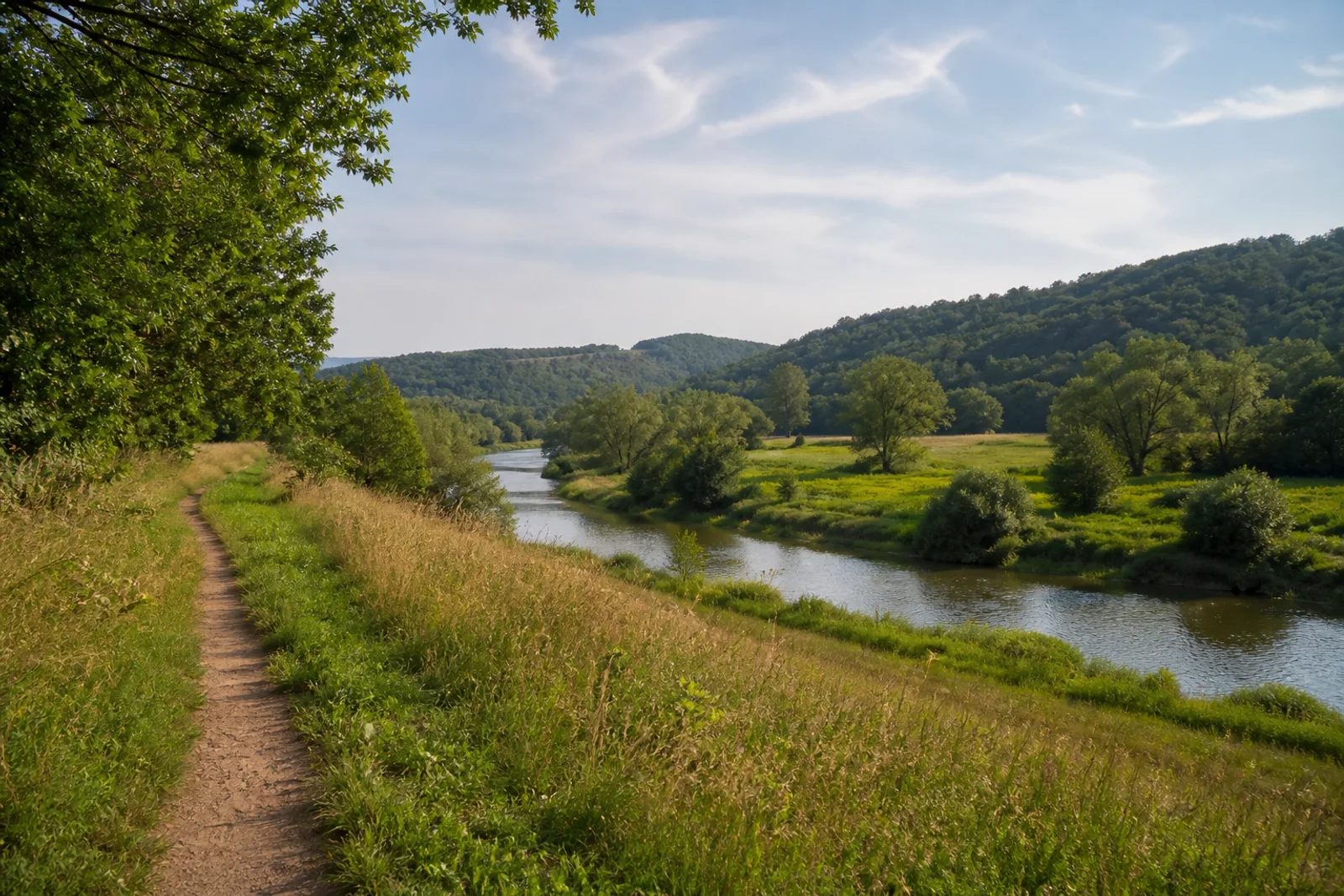 Eitorf: Wanderweg an der Sieg bei Eitorf