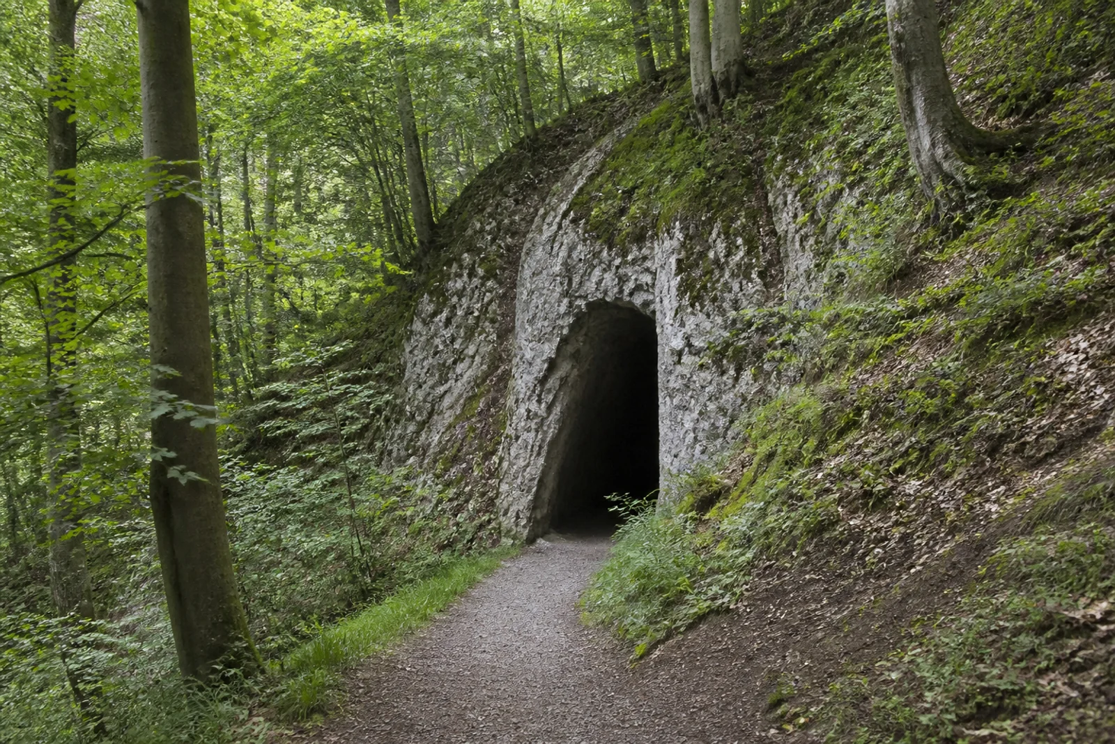 Ennepetal: felsiger Karstweg am Eingang der Kluterthöhle
