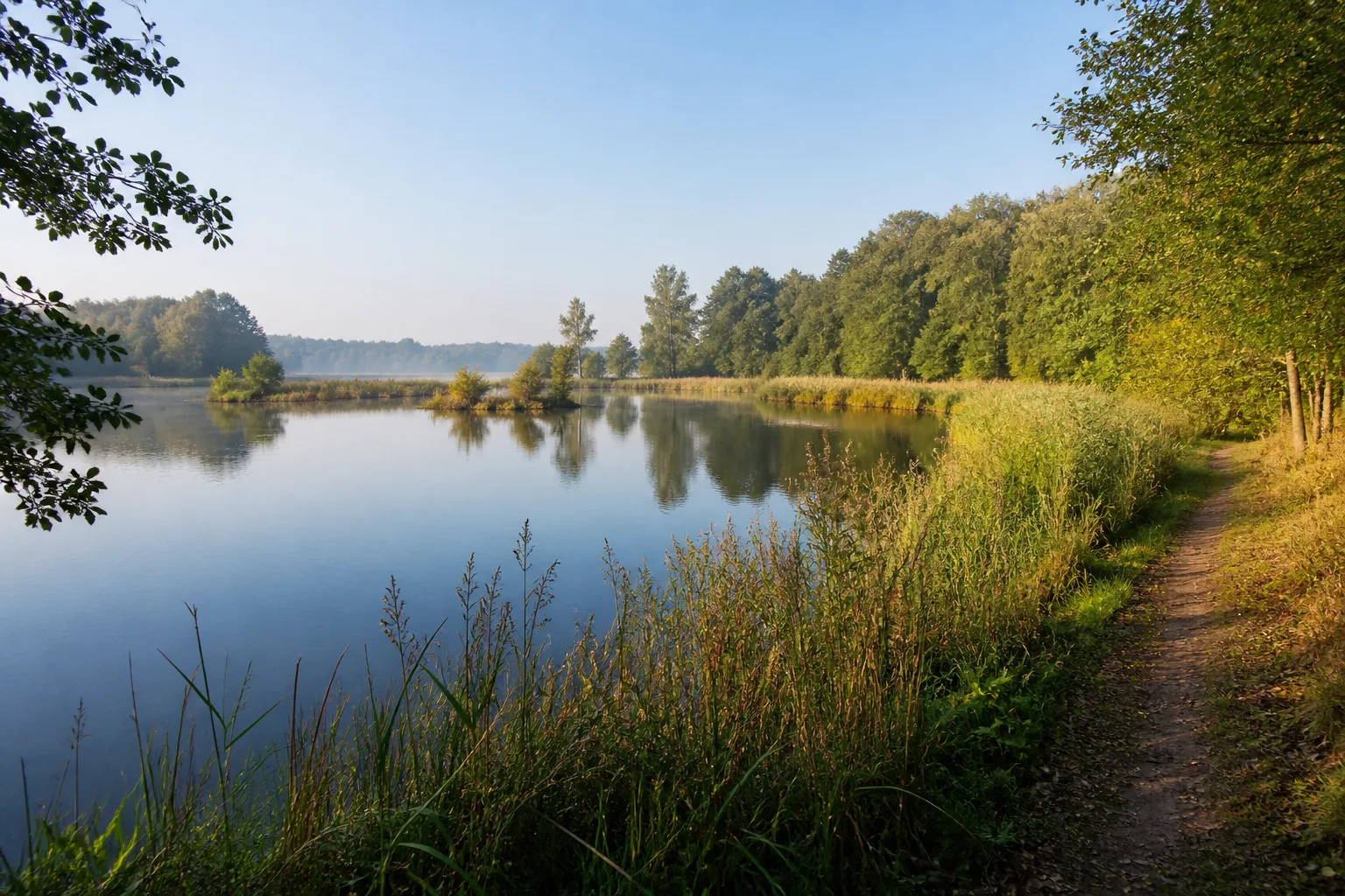 Espelkamp: Großer Auesee beim Wandern in Espelkamp