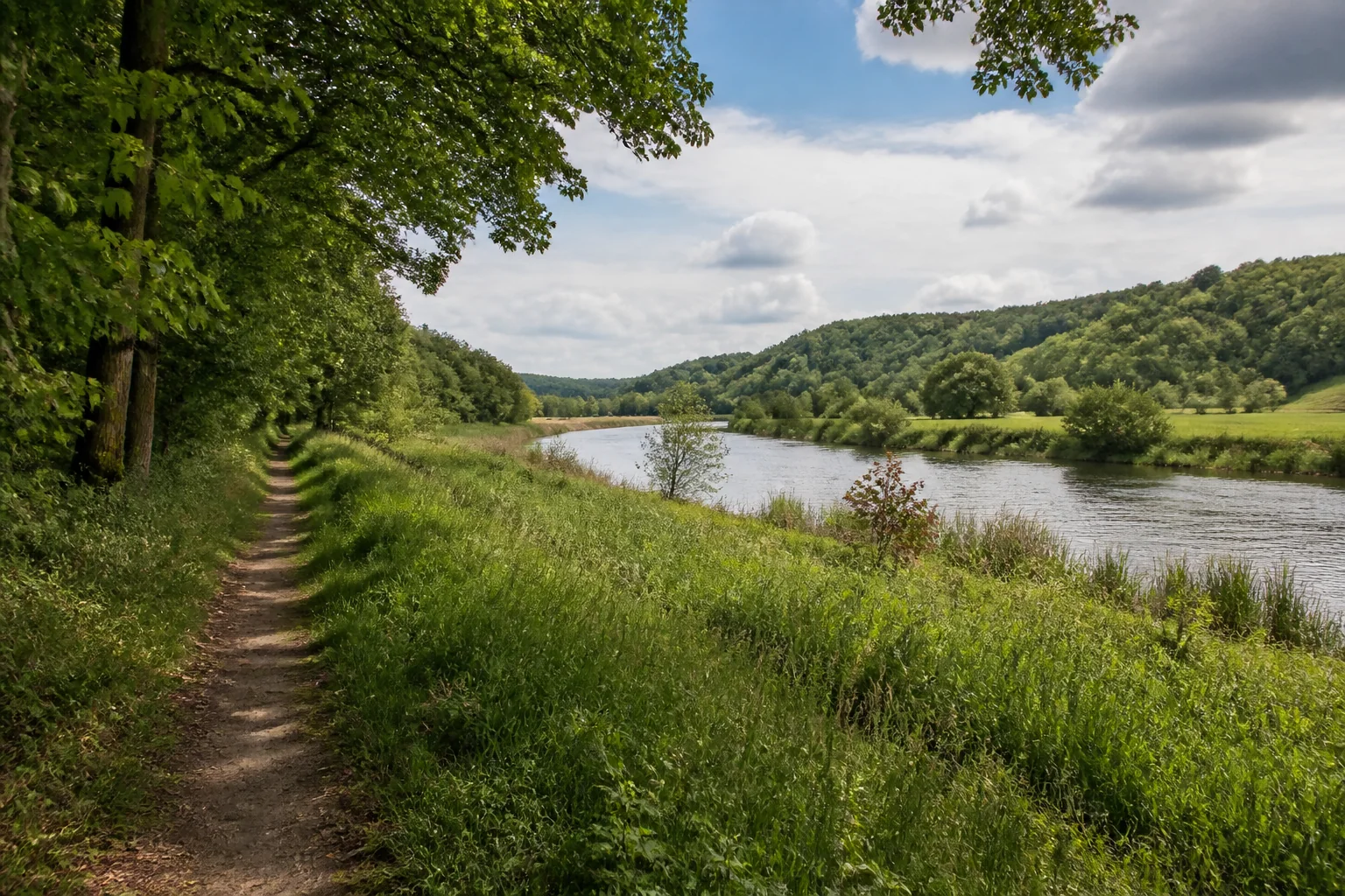 Natürlicher Uferweg im Kettwiger Ruhrtal in Essen