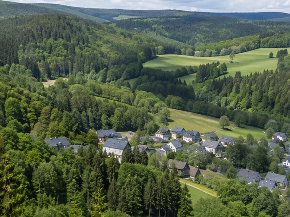 Frankenwaldhöhen: bewaldete Rücken mit kleinen Rodungsinseln