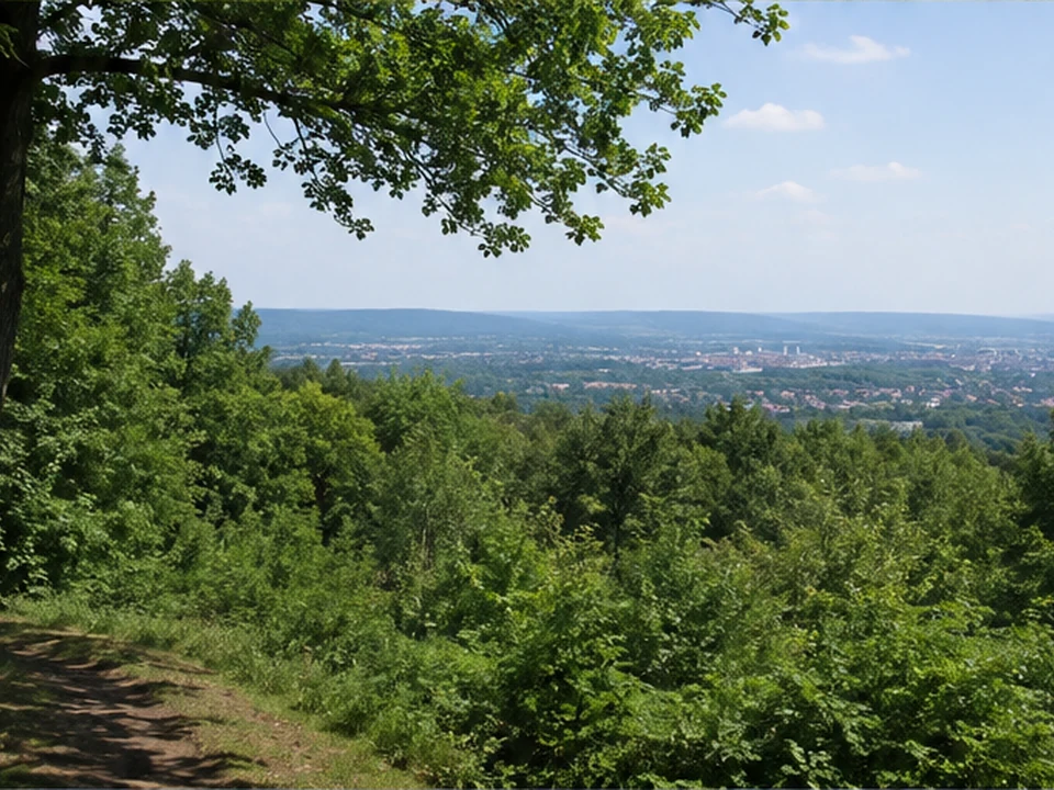 Frauenberg: grüner Höhenrand über der Stadt