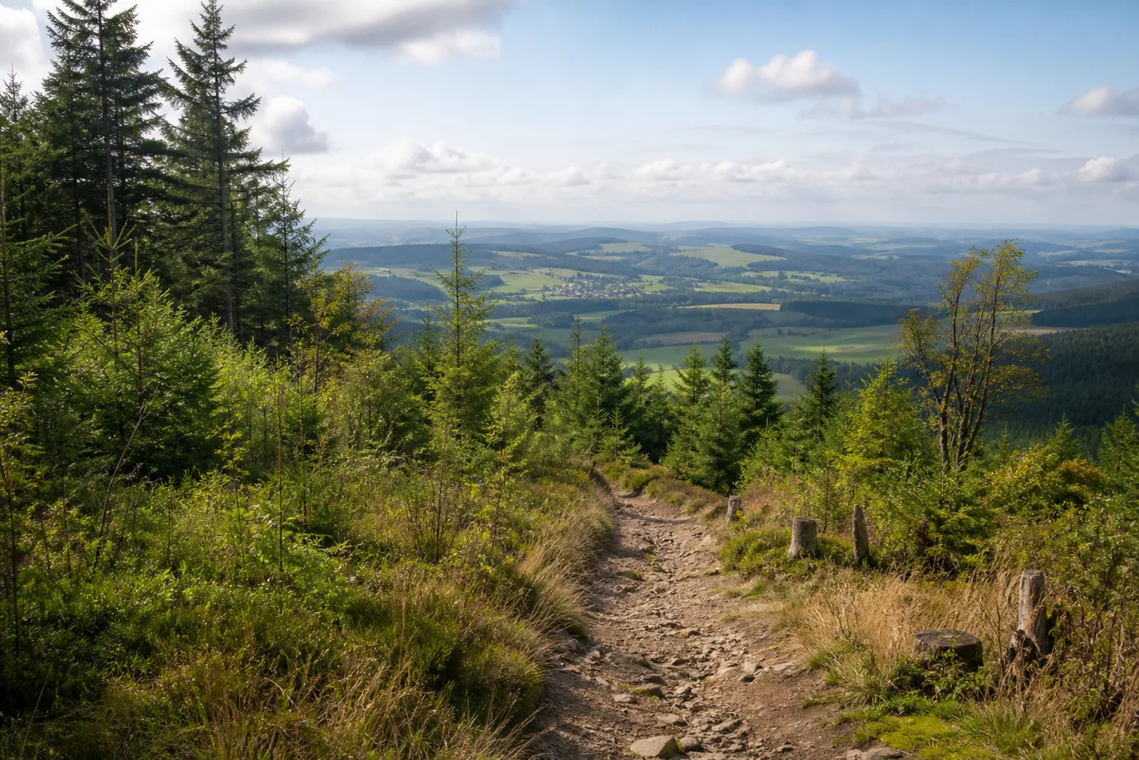 Waldweg auf den Höhen bei Hallenberg
