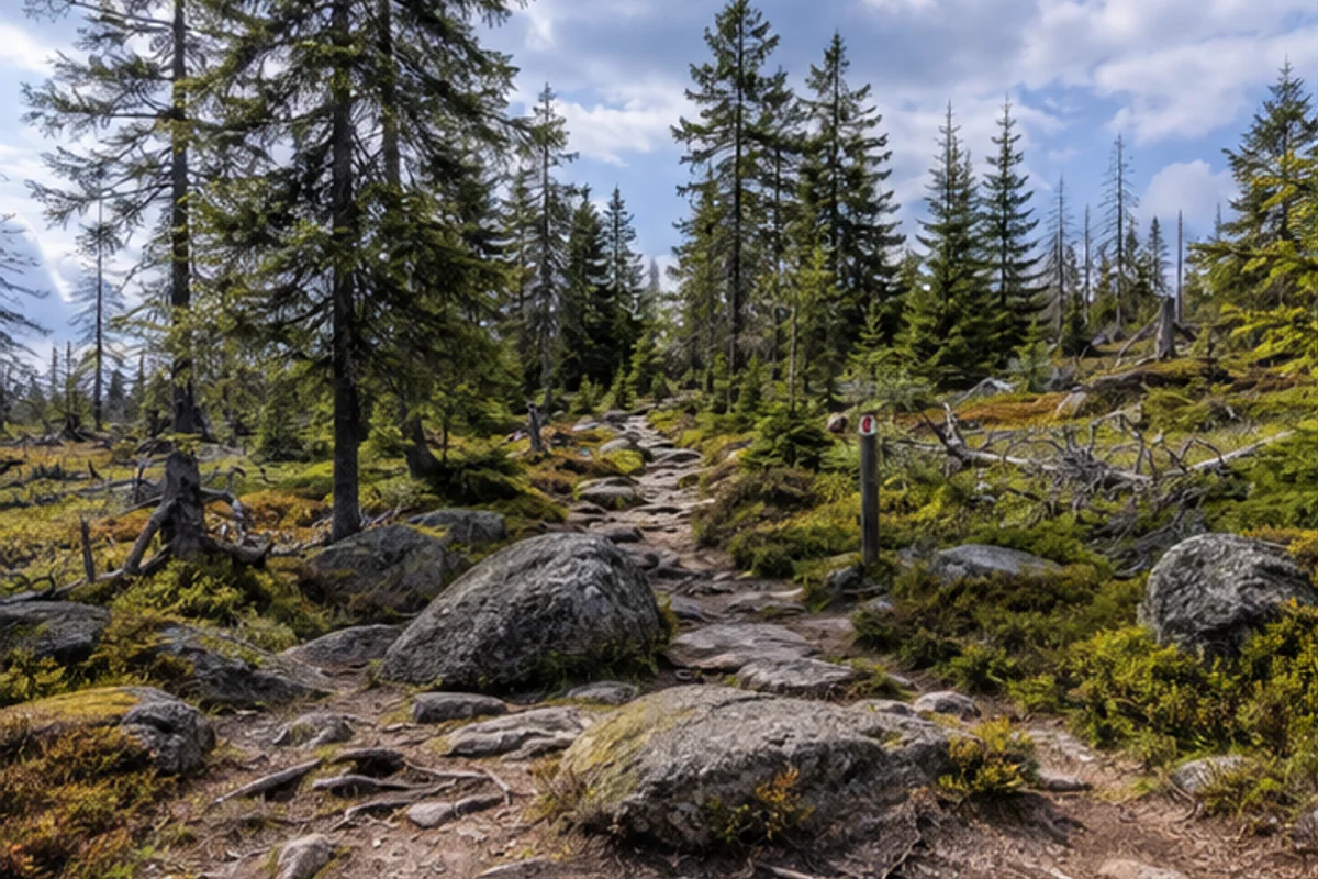 Harzer Hexen-Stieg: Markierter Harzer Hexen-Stieg im Hochharz