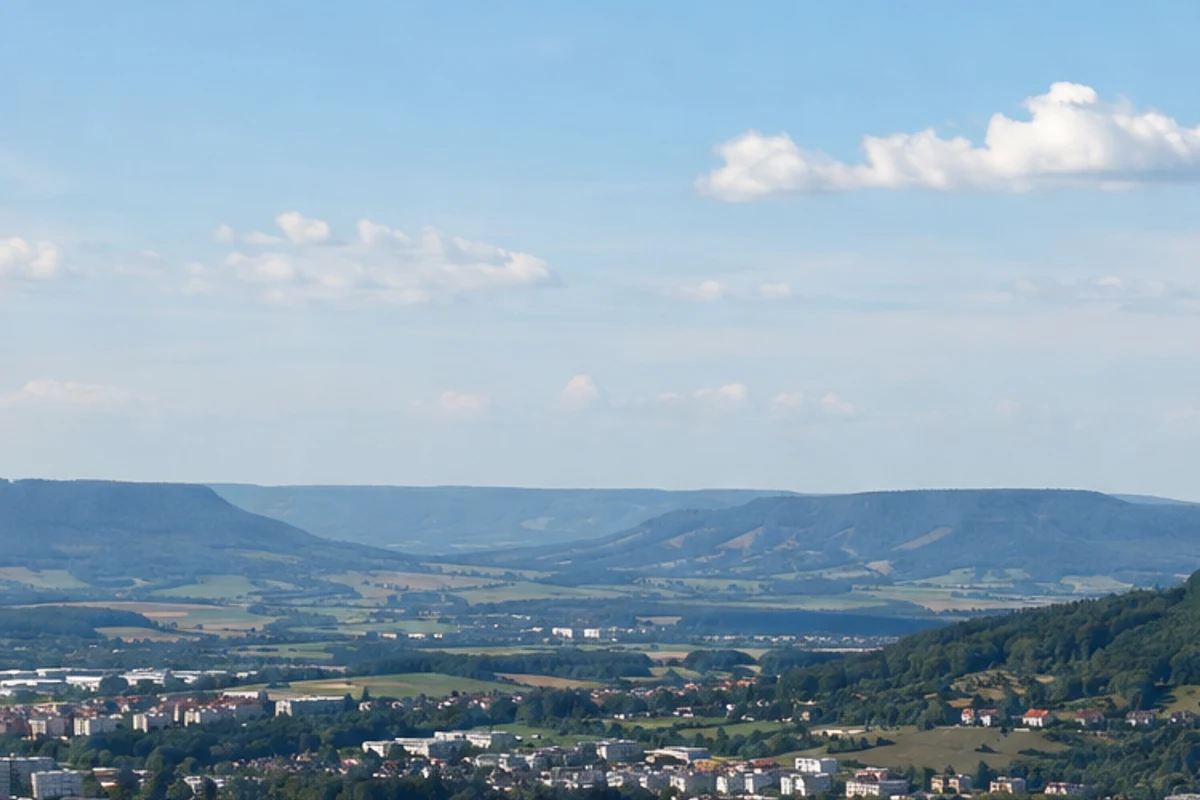 Hechingen-Stein: offene Felder und römische Hofanlage vor der Albkante