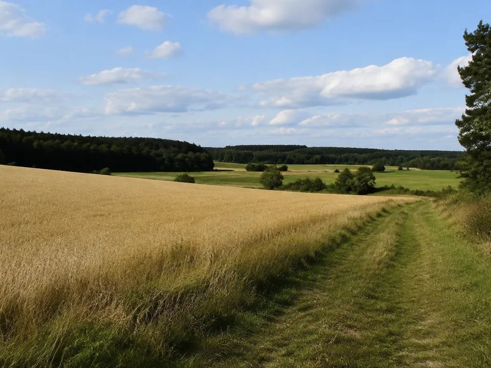 Geestfelder bei Wietzetze mit kleinen Wäldern und sanftem Relief