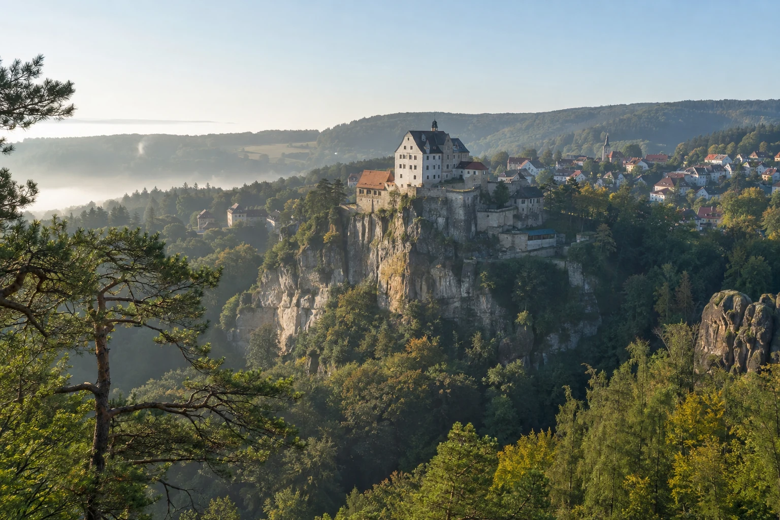 Hohnstein: Hohnstein: Burg auf einem bewaldeten Sandsteinsporn
