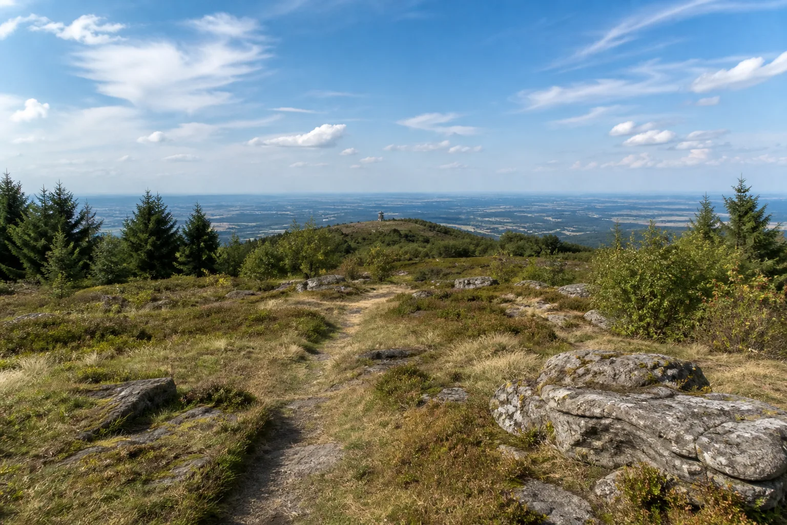Naturpfad über Heide und Sandstein auf dem Velmerstot