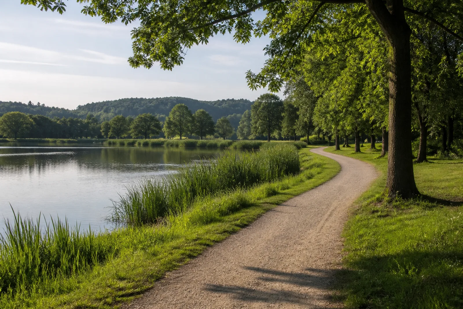 Flacher Uferweg am Aasee in Ibbenbüren