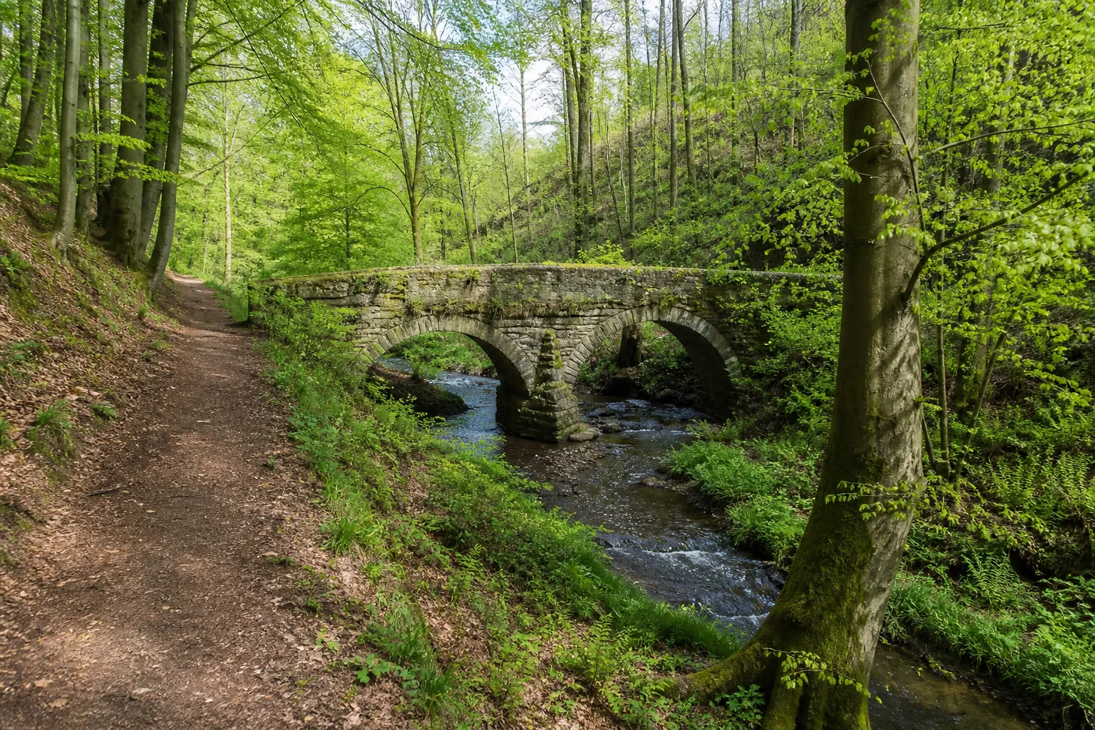 Naturnaher Bachweg im Kalletal
