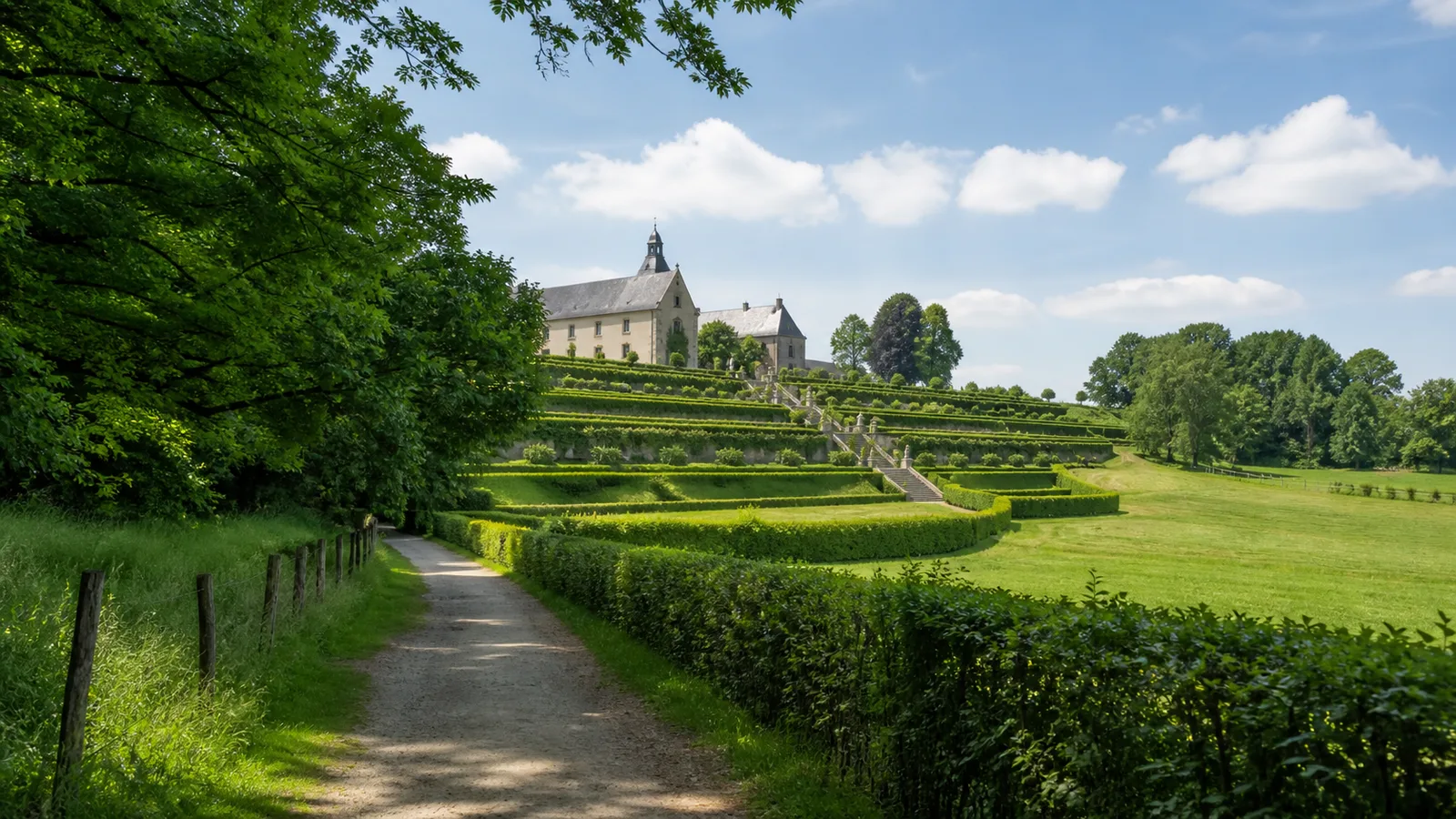 Weg zum Terrassengarten von Kloster Kamp