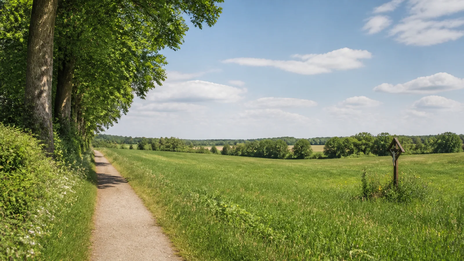 Kevelaer: Baumbestandener Pilgerweg am Rand von Kevelaer