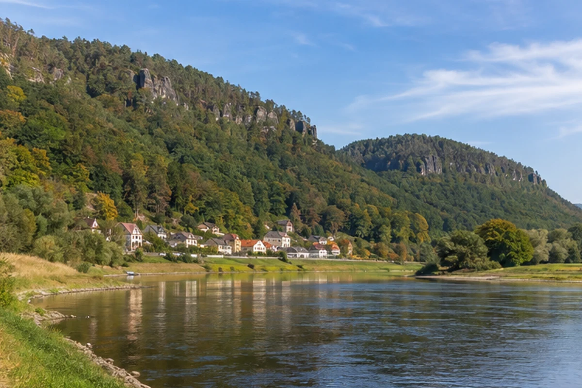 Elbtal: ruhigerer westlicher Talraum bei Stadt Wehlen