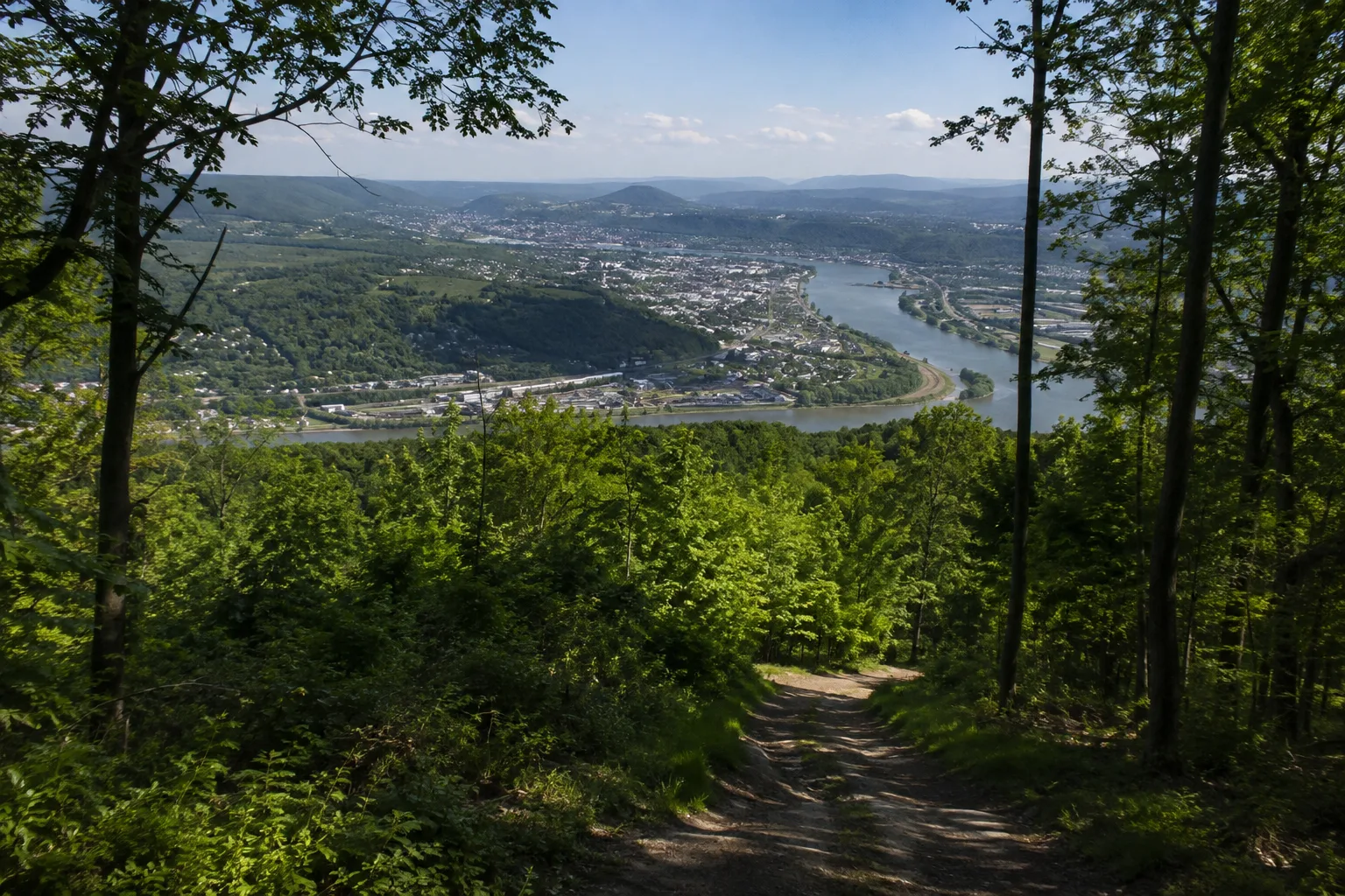Ruppertsklamm-Umfeld: felsiger Waldhang am Lahntal