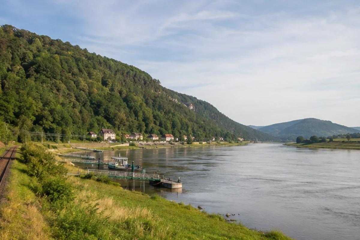 Elbtal: nördlicher Talraum mit Fähr- und Bahnzugängen