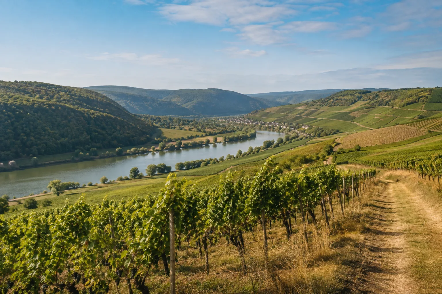 Untere Nahe: Rebhänge und weite Talterrassen