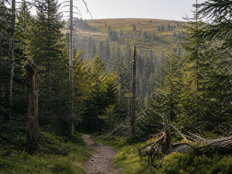 Wildseeblick: dunkler Karsee tief unter bewaldetem Hang