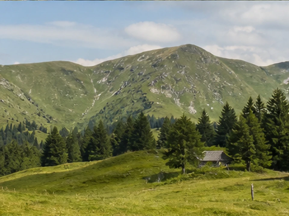 Balderschwanger Tal: Hütten und Alpweiden zwischen Fichten