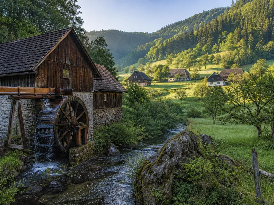Edelfrauengrab: enge Kaskadenschlucht zwischen moosigen Felsen