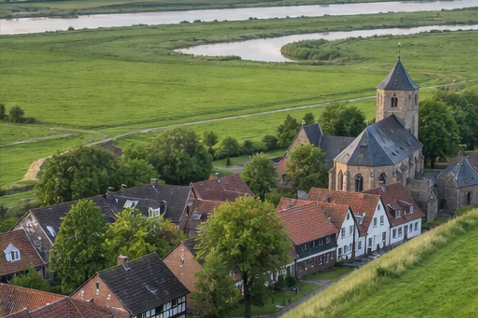 Deichweg bei Schlüsselburg in Petershagen