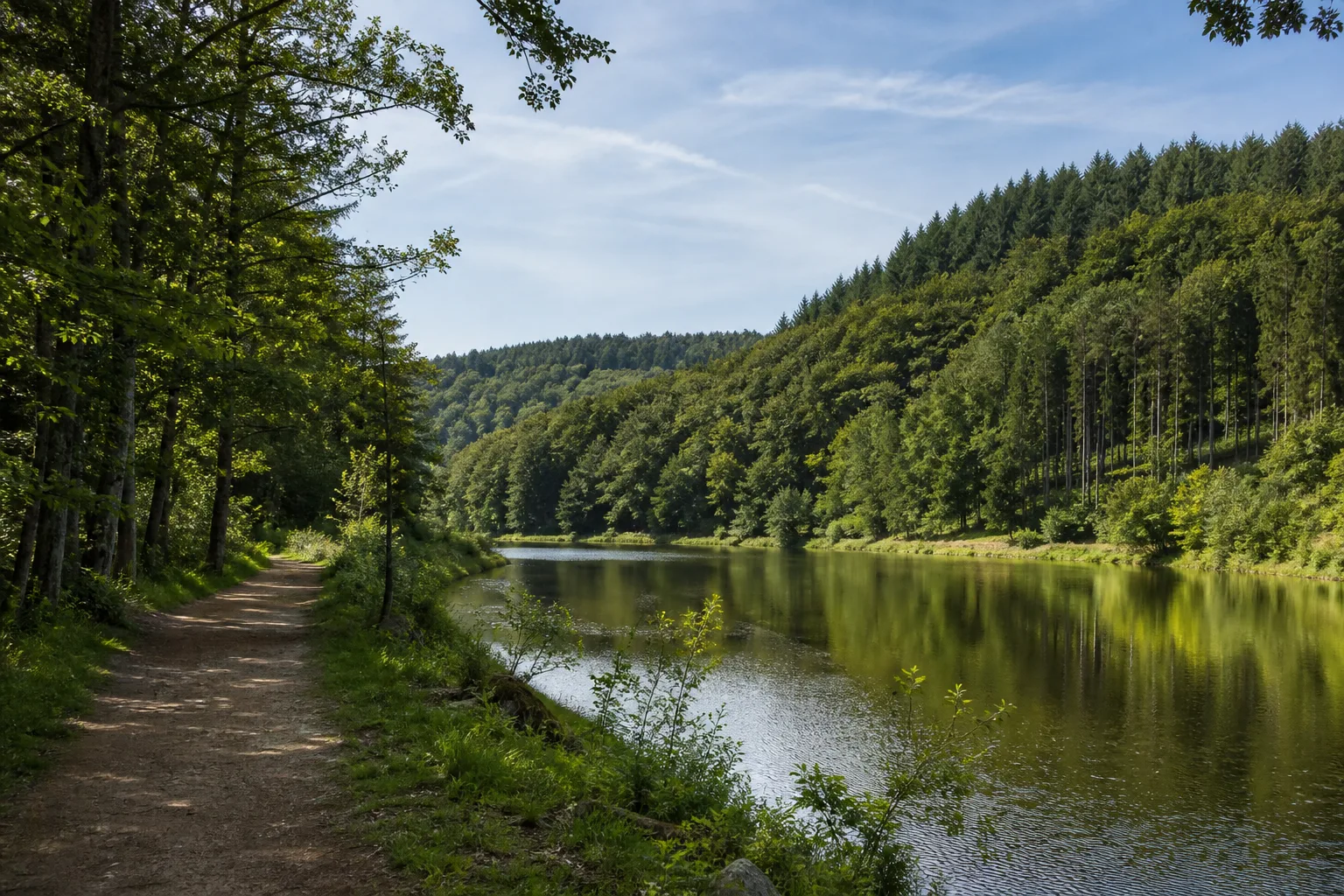 Waldweg an der Oestertalsperre in Plettenberg