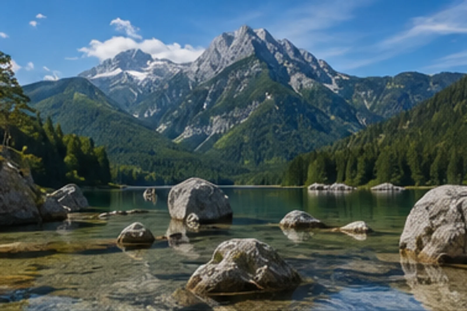 Hintersee und Zauberwald: Alpensee, Felsblöcke und moosiger Bergwald