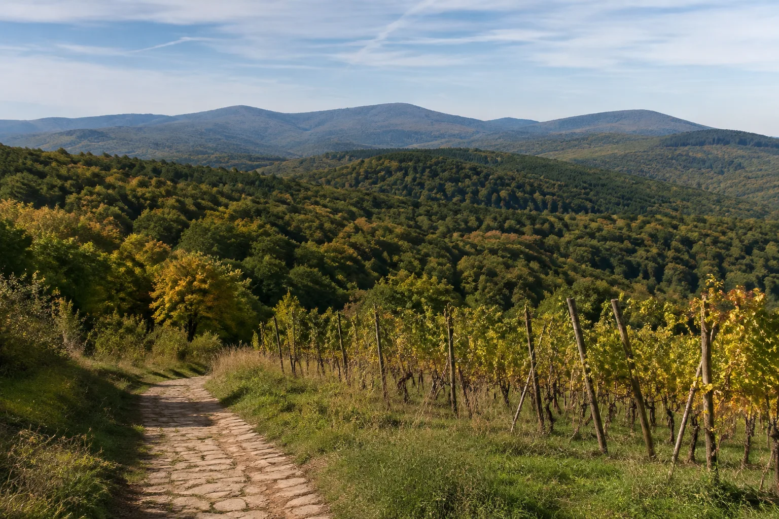 Rheinland-Pfalz: Rheinland-Pfalz: Pfälzerwald: Mischwald, Sandsteinboden und naturnaher Pfad