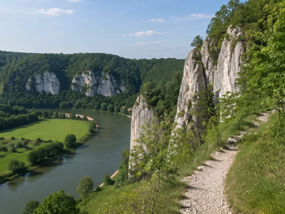 Burg Prunn: Flussbogen unter Burgfelsen