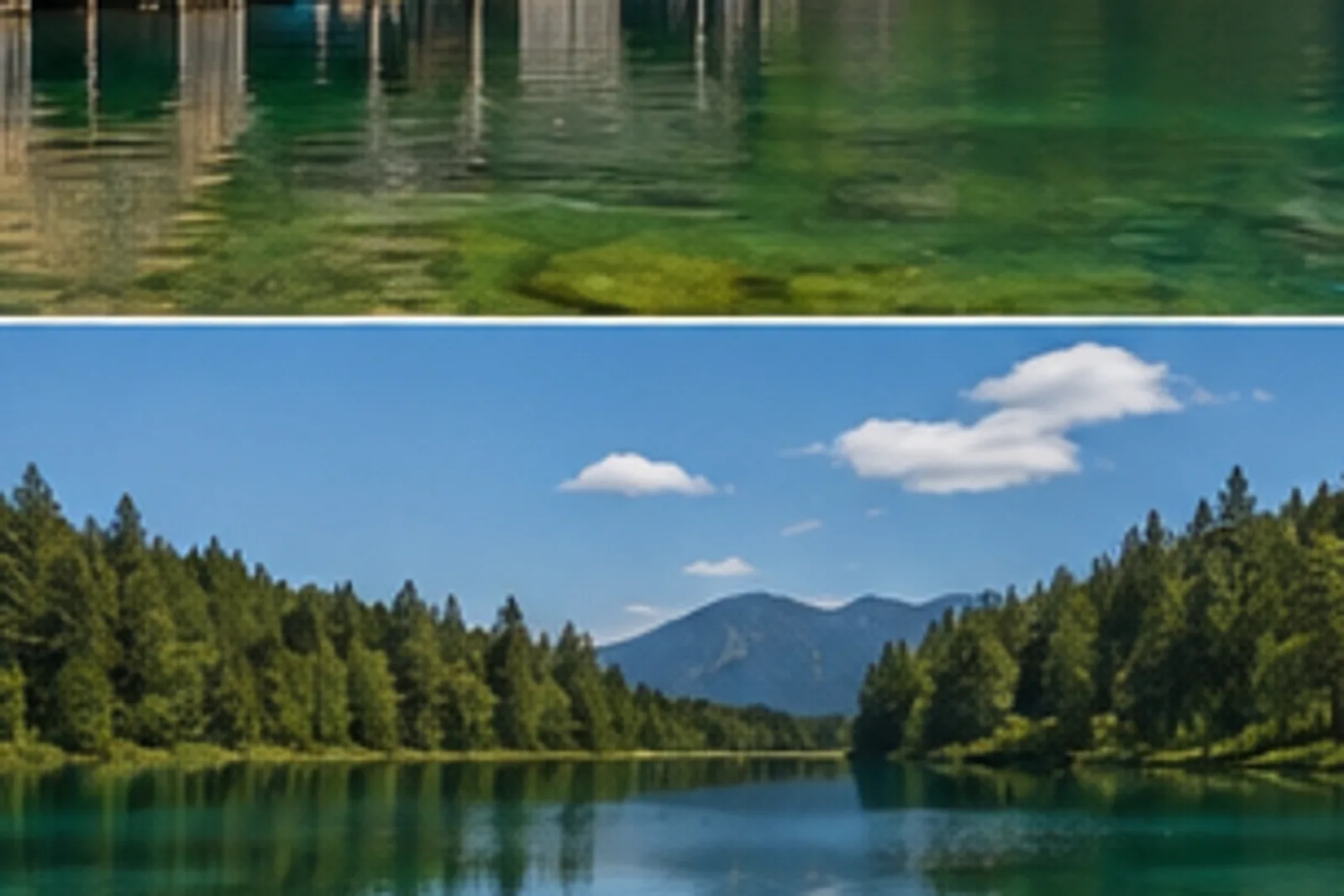 Drei-Seen-Gebiet: klare Seen und Wald unter niedrigen Felsbergen