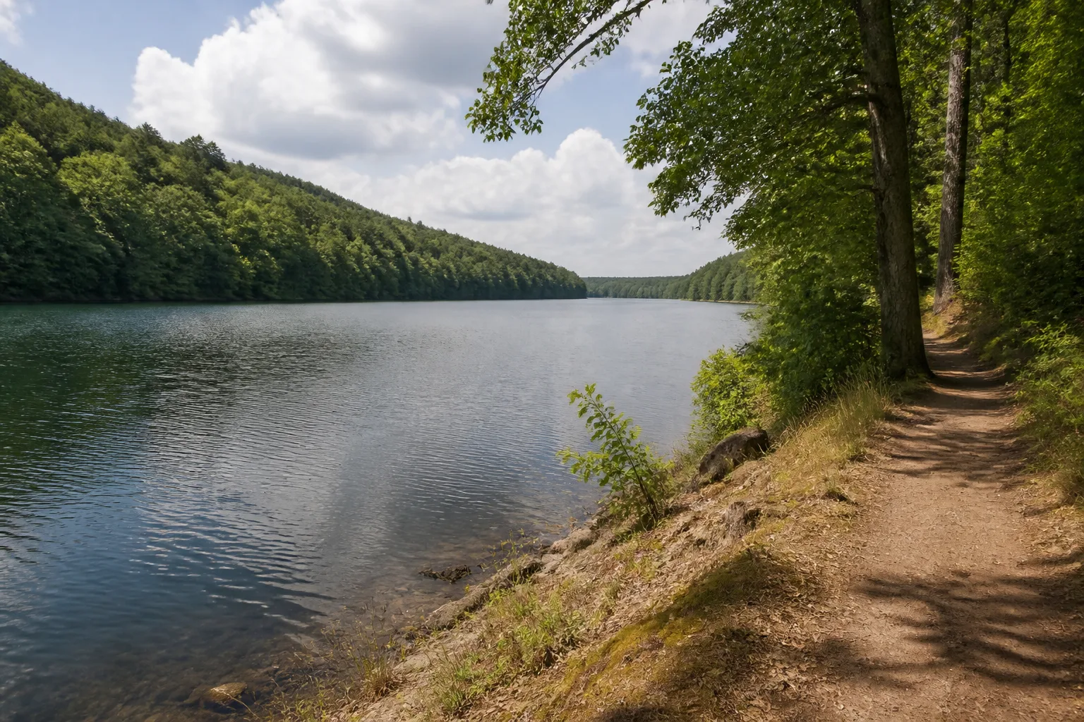 Werbellinsee: klarer langer See zwischen dichten Waldhängen