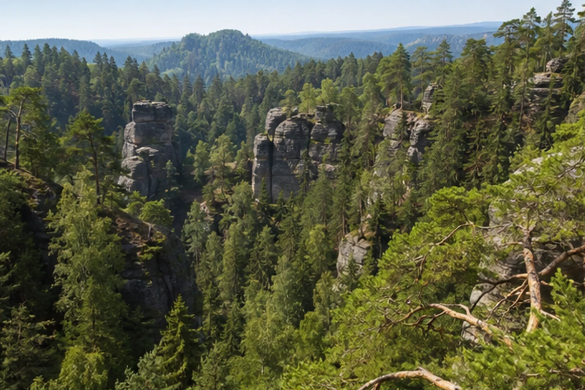 Hinterer Nationalpark: enge Wald- und Sandsteinräume südlich der Ortsteile