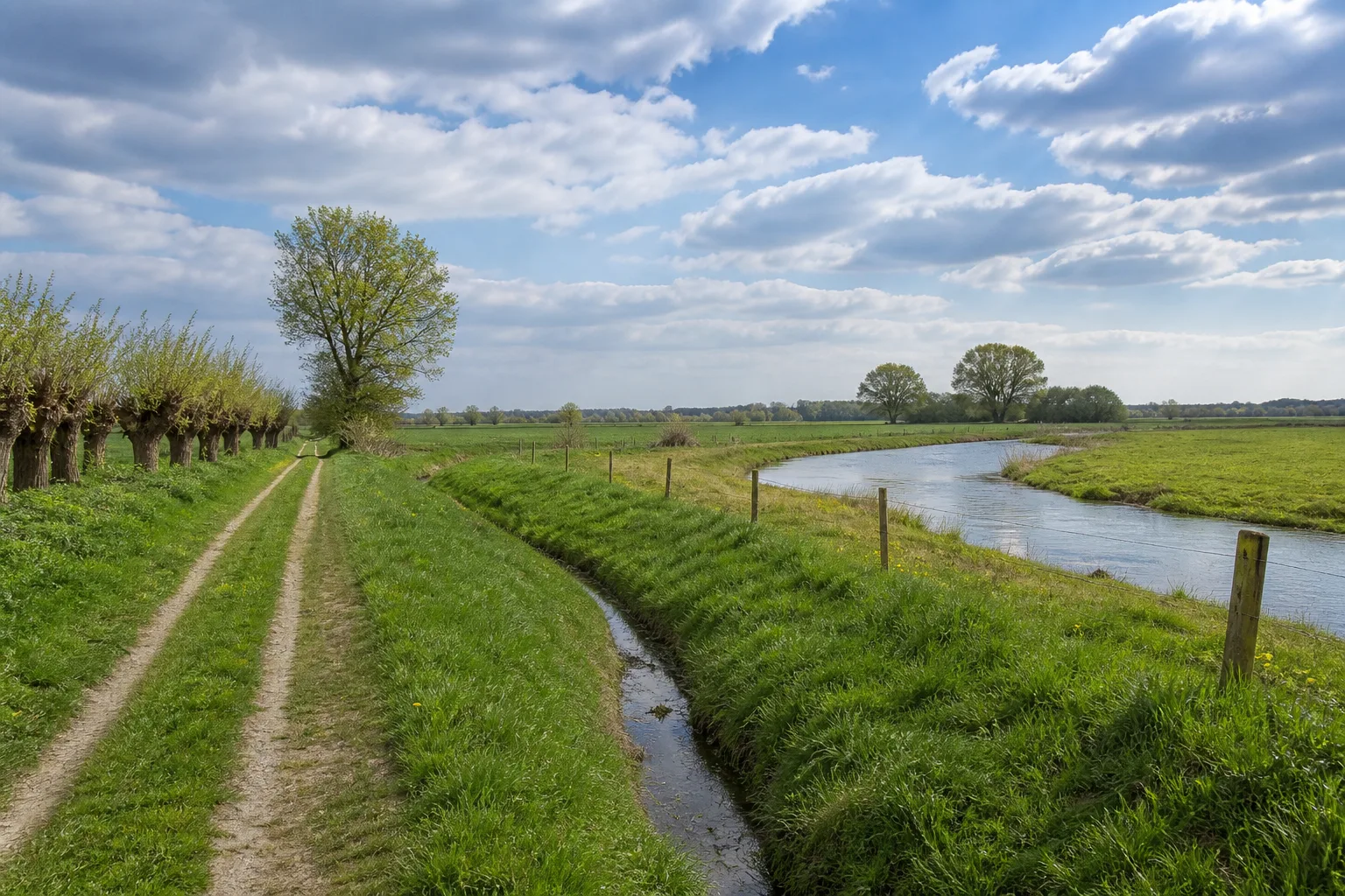 Wiesenweg in der Lippeaue bei Bork