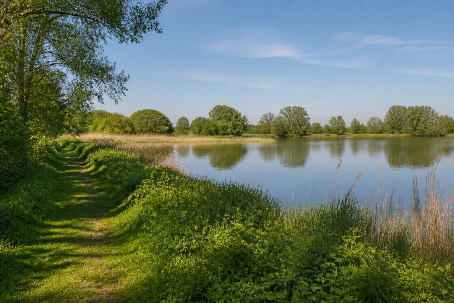 Grünes Ufer am Ternscher See