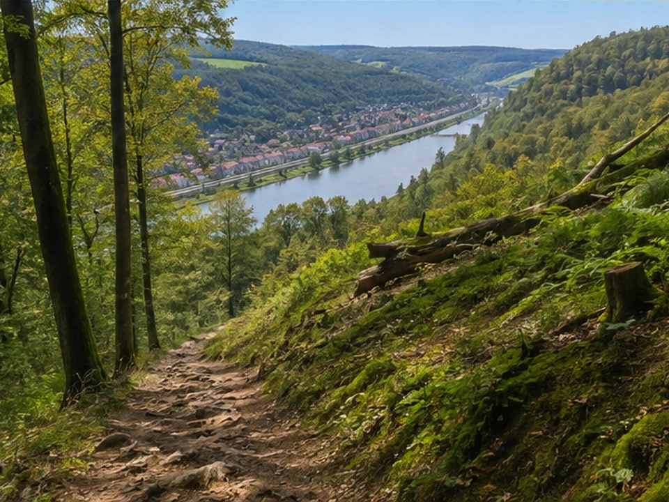 Mainhang: bewaldeter Abstieg Richtung Stadtprozelten
