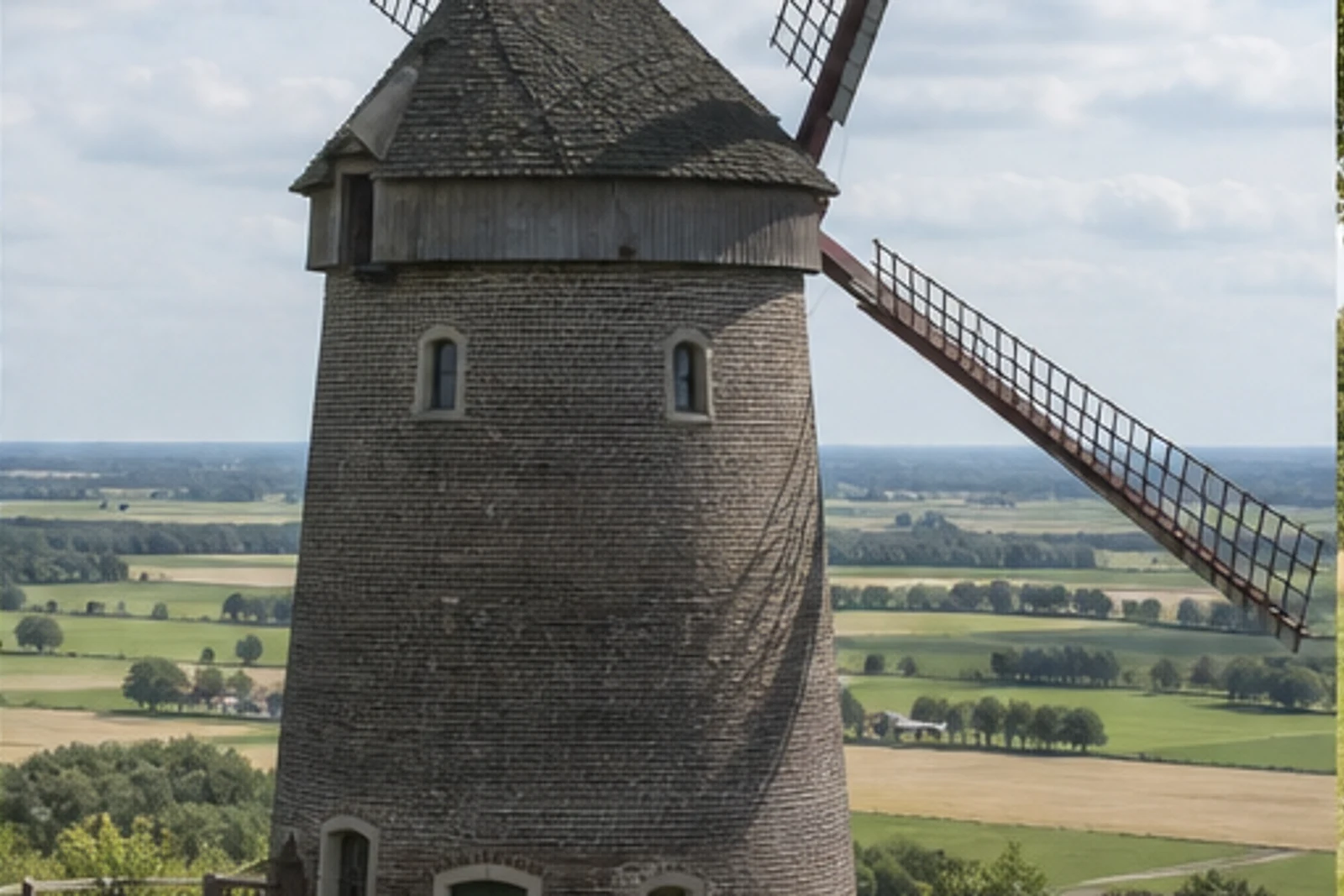 Hohe Mühle über den Feldern von Uedem