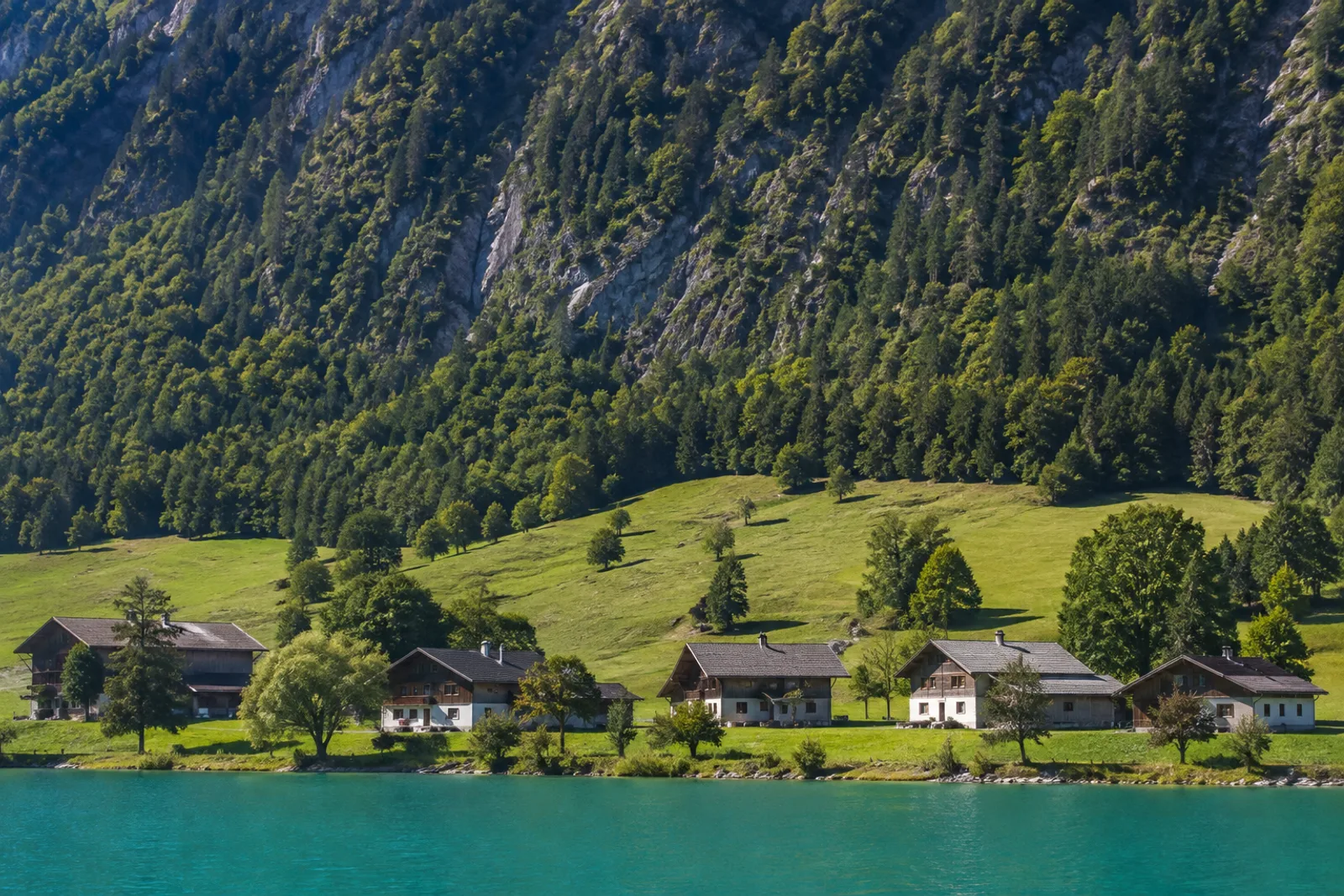 Sachenbach: zwei traditionelle Höfe an stiller Wiesenbucht